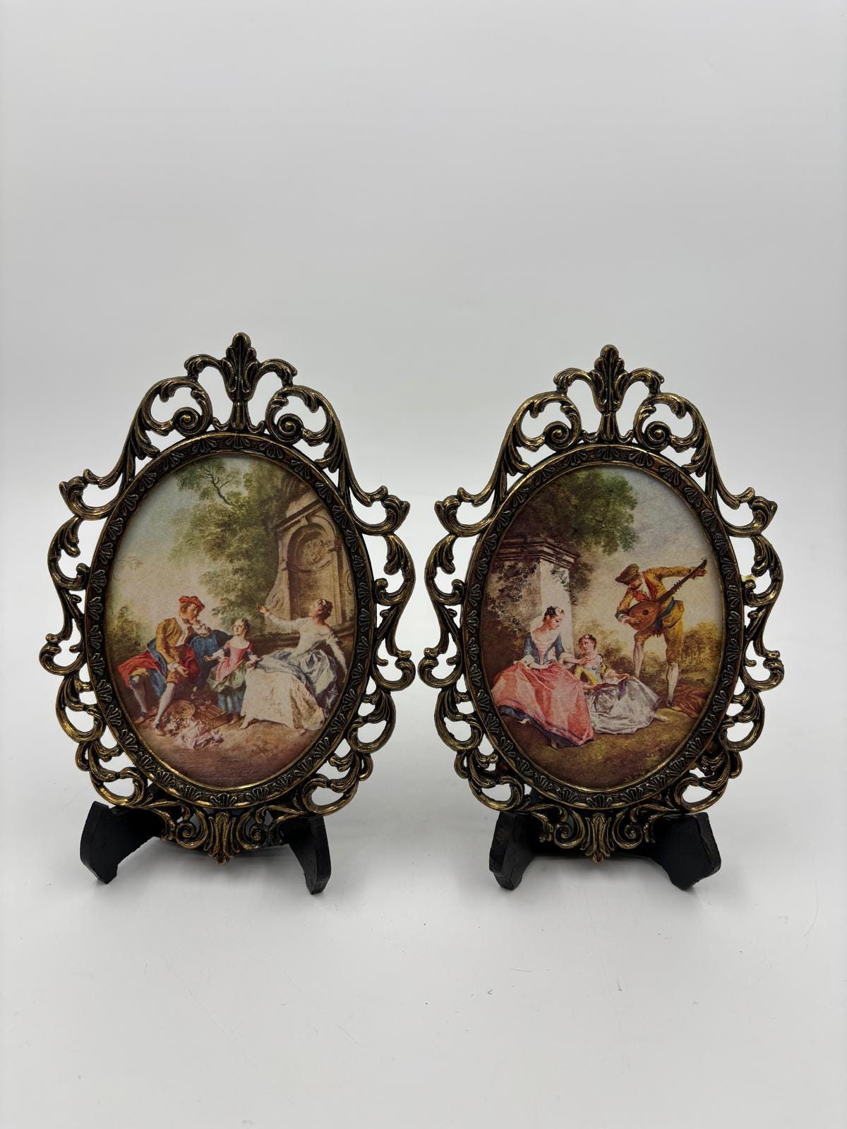 Vintage Bilderrahmen Set von 2 aus Messingguss