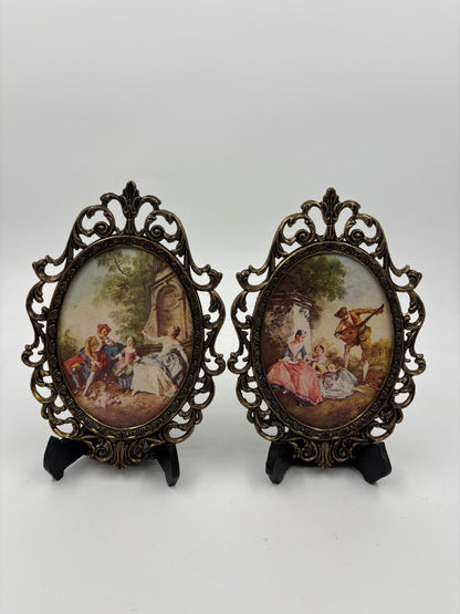 Vintage Bilderrahmen Set von 2 aus Messingguss