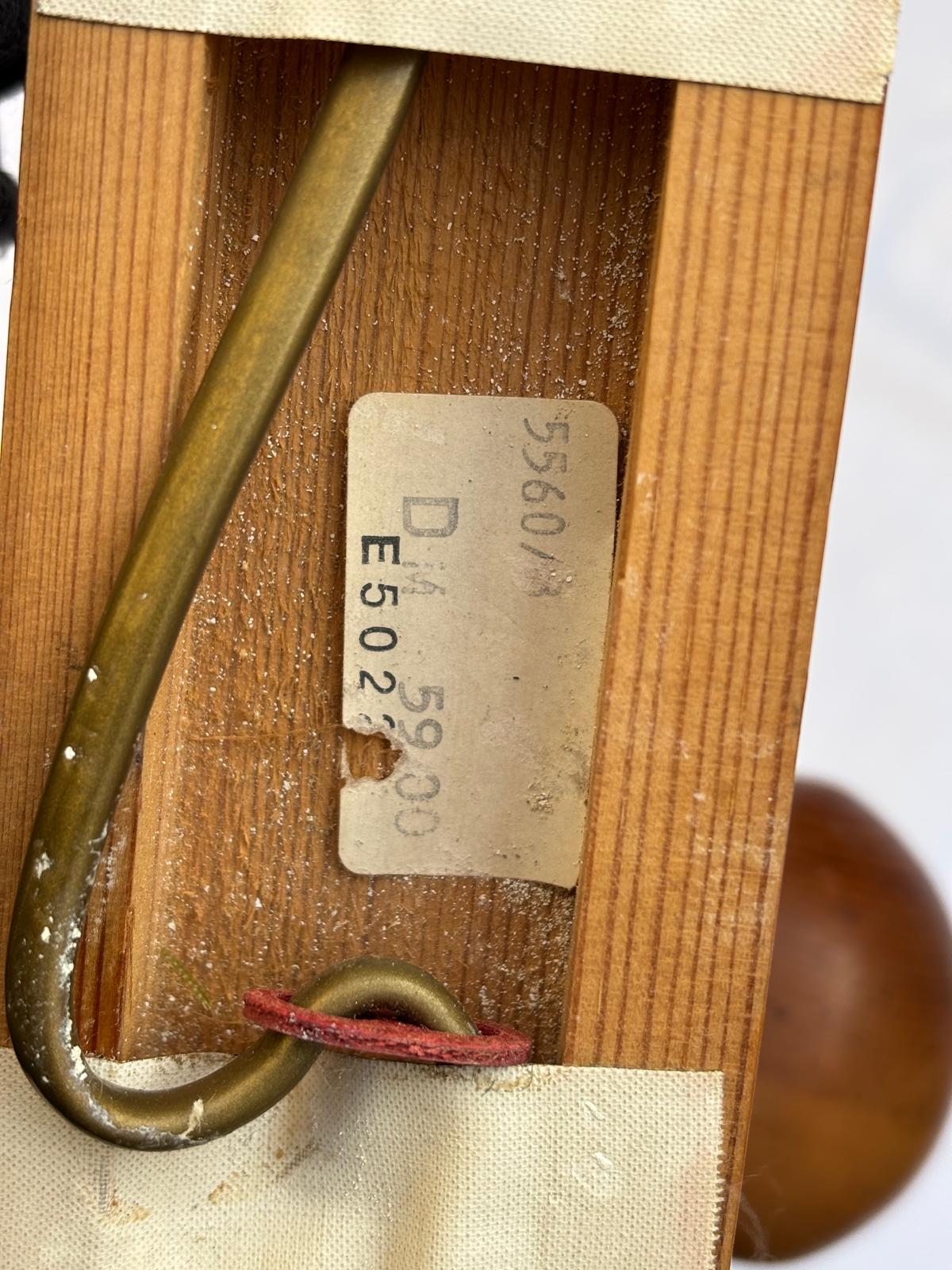 Vintage Deckenlampe mit 3 Spots braun auf Holzleiste