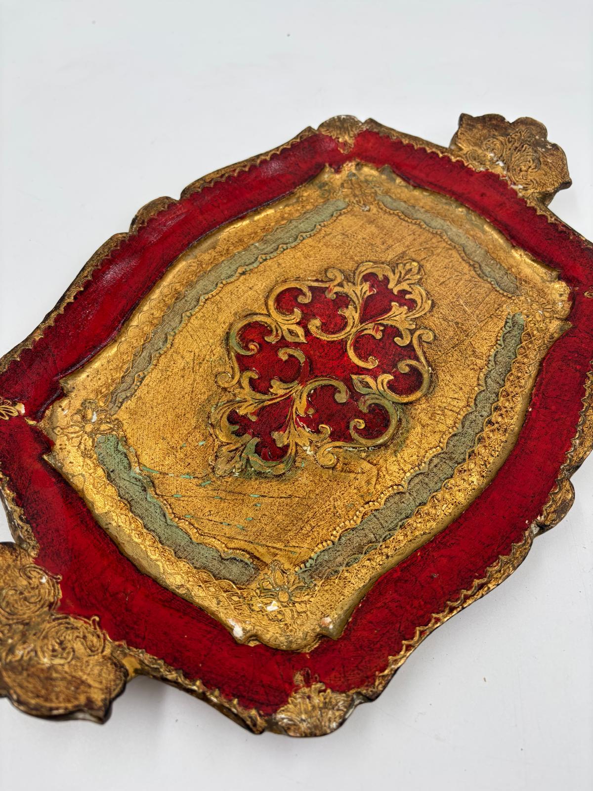 Vintage Tablett Florentiner von unbekannt für Italien