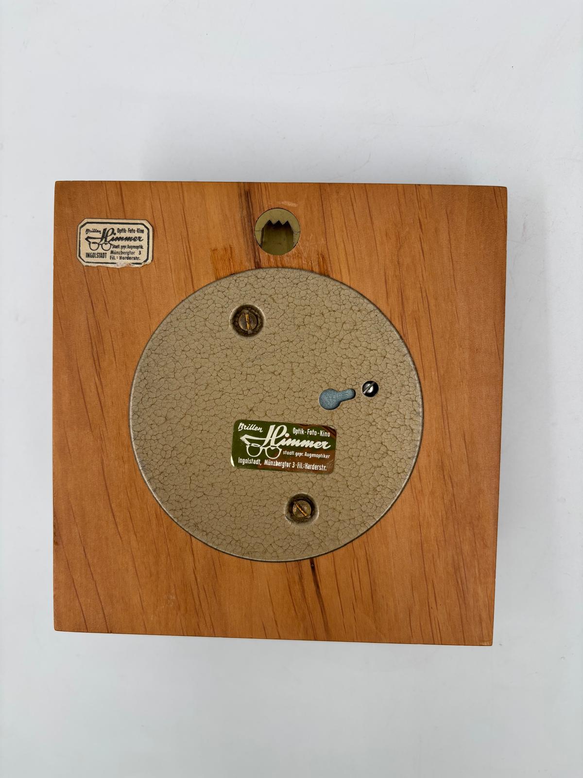 Vintage Barometer mit Thermometer als Wanddekoration aus Holz und Messing, funktionsfähig