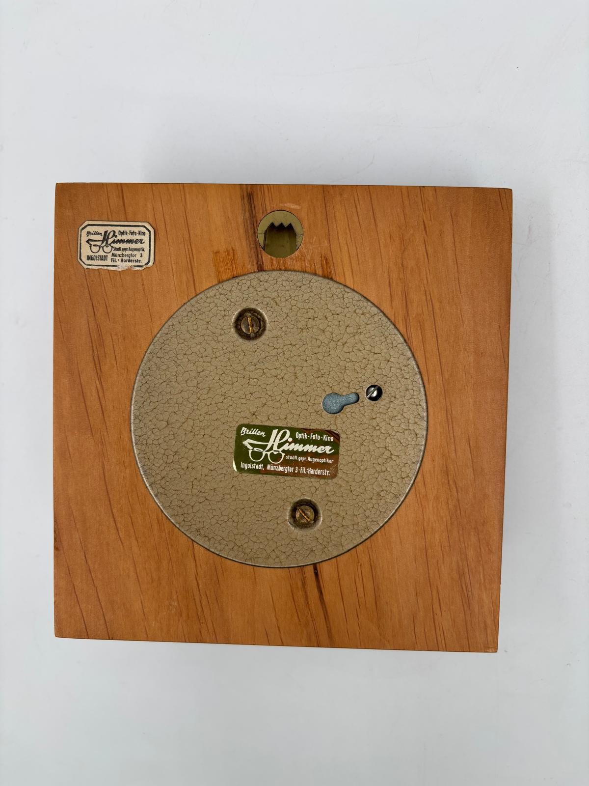 Vintage Barometer mit Thermometer als Wanddekoration aus Holz und Messing, funktionsfähig