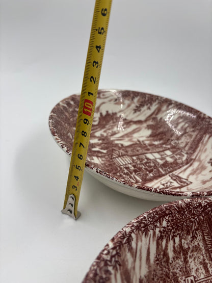 Vintage Schüssel Set von 2 Est. 1847 von Broadhurst Staffordshire braune Transferware