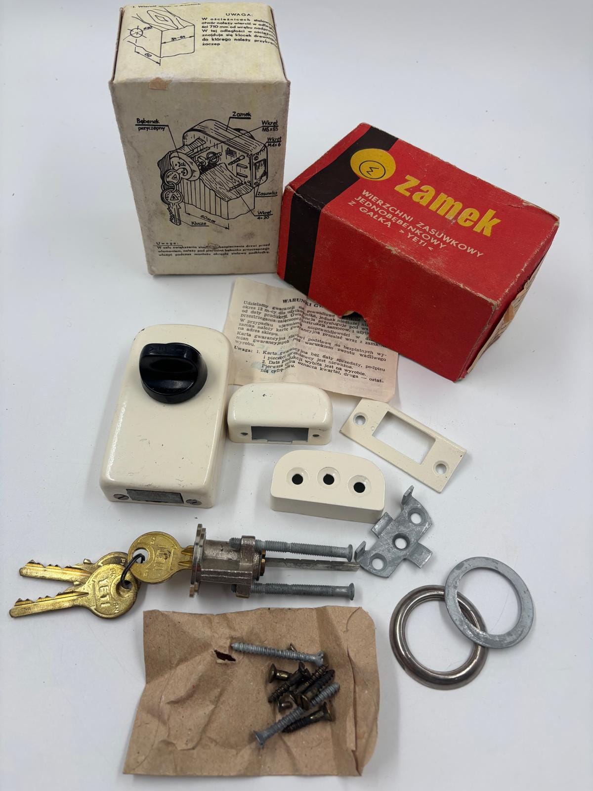 Vintage Türschloss YETI komplett mit Zylinder und OVP