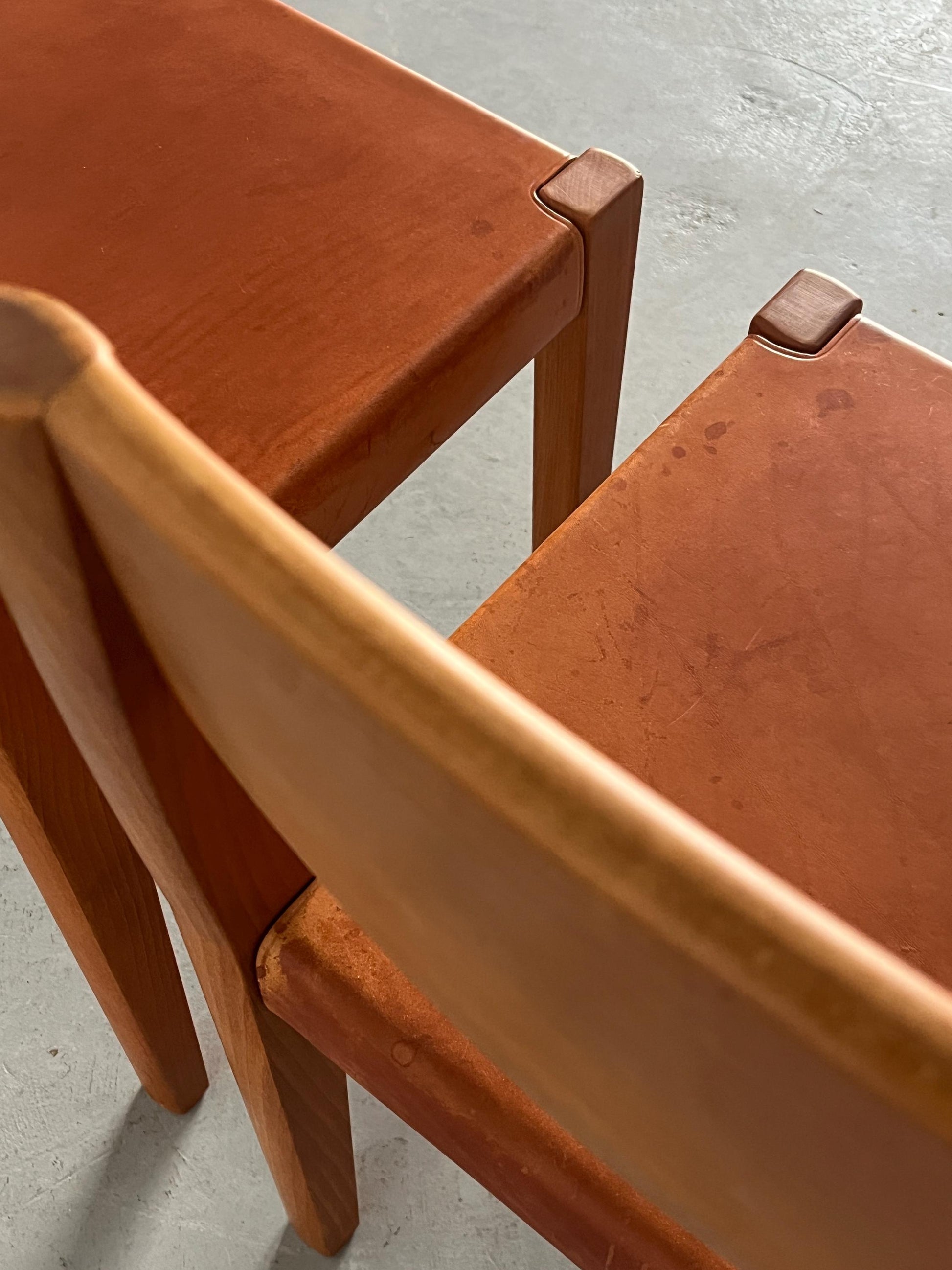 Vintage Esszimmerstuhl Set von 4 im Stil von Pierre Chapo von Vintage