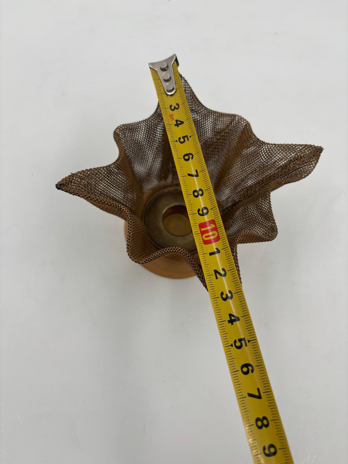 Vintage Kerzenhalter Metall-Mesh Holz