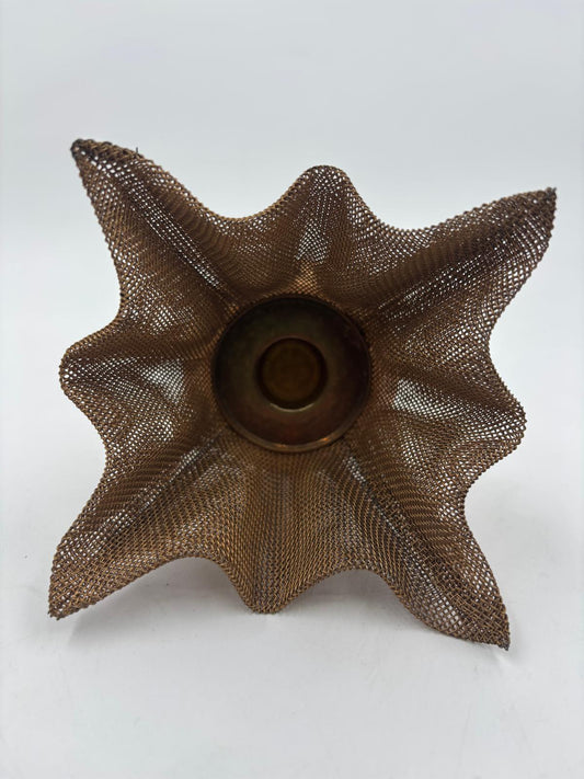 Vintage Kerzenhalter Metall-Mesh Holz