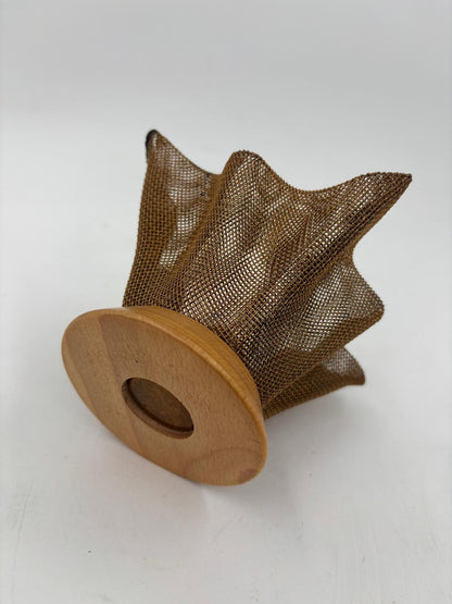 Vintage Kerzenhalter Metall-Mesh Holz