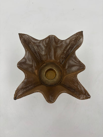 Vintage Kerzenhalter Metall-Mesh Holz