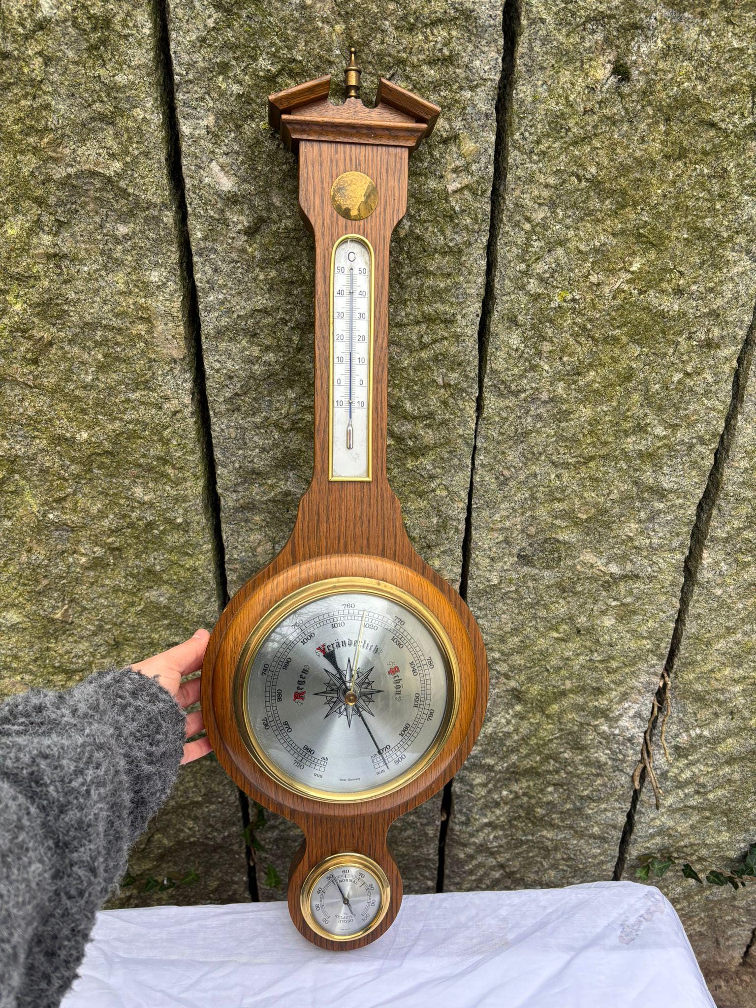 Vintage Wetterstation Banjo Wandbarometer von unbekannt für unbekannt