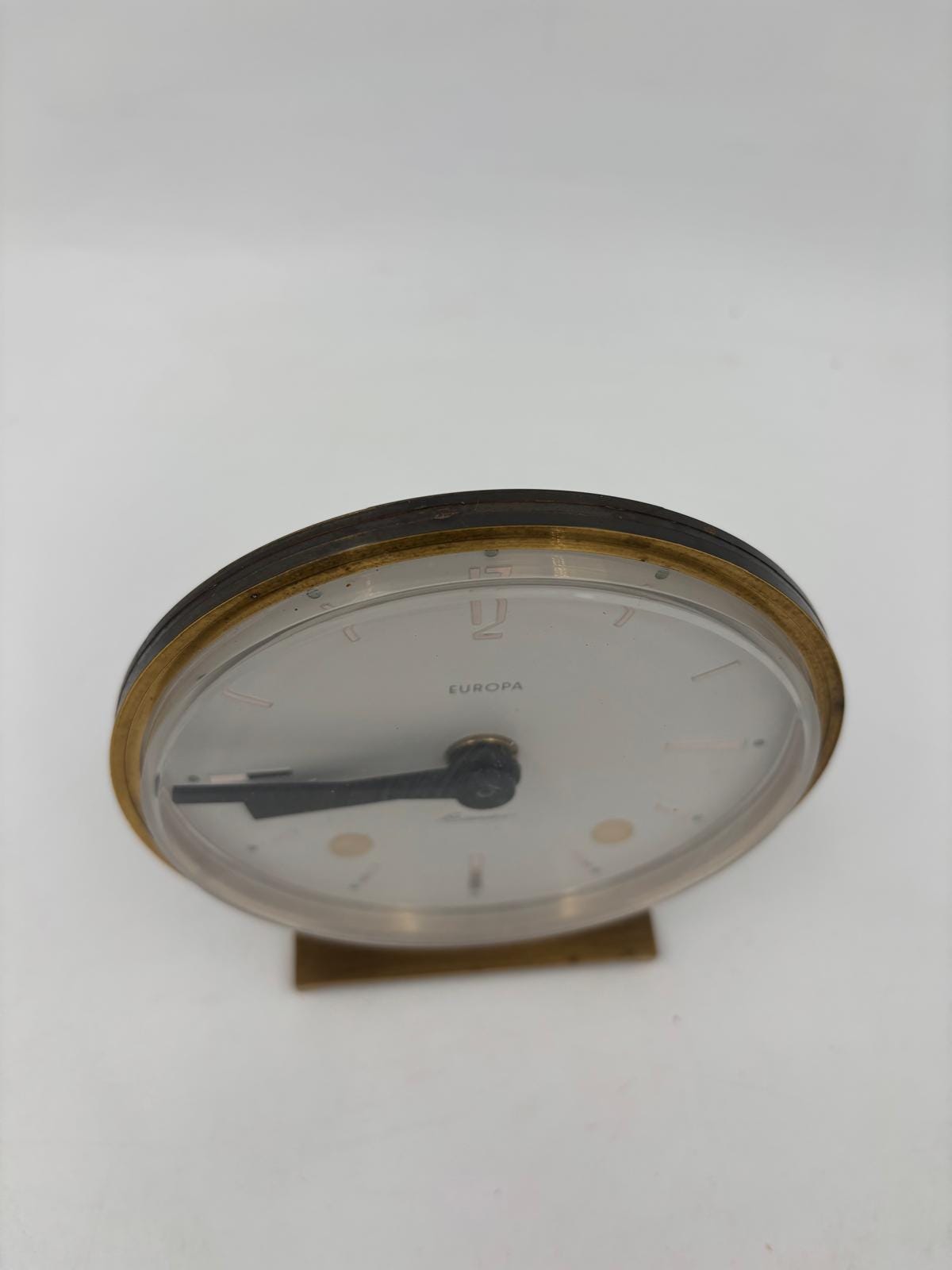 Vintage Tischuhr Europa Clomatic von Clomatic funktionstüchtig Messinggehäuse