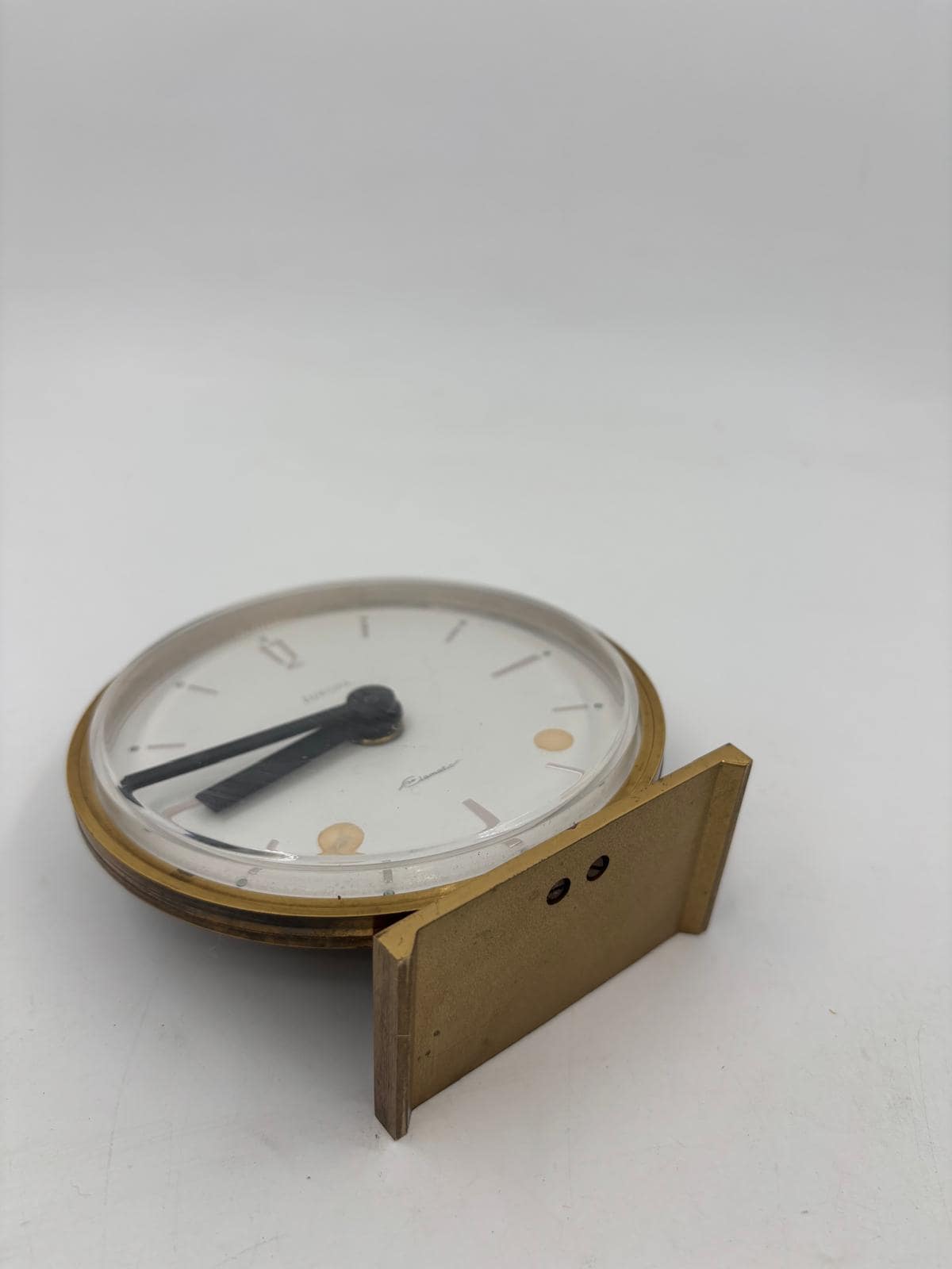 Vintage Tischuhr Europa Clomatic von Clomatic funktionstüchtig Messinggehäuse