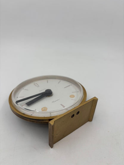 Vintage Tischuhr Europa Clomatic von Clomatic funktionstüchtig Messinggehäuse