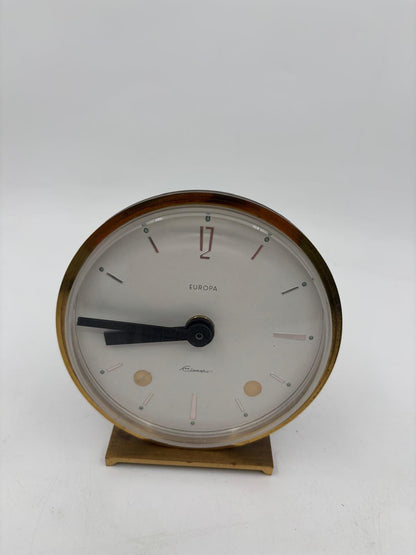 Vintage Tischuhr Europa Clomatic von Clomatic funktionstüchtig Messinggehäuse