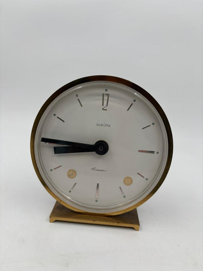 Vintage Tischuhr Europa Clomatic von Clomatic funktionstüchtig Messinggehäuse