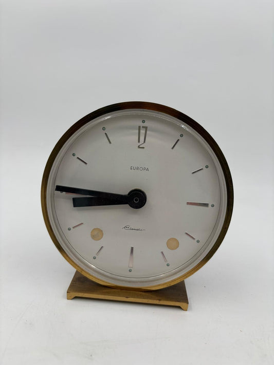 Vintage Tischuhr Europa Clomatic von Clomatic funktionstüchtig Messinggehäuse
