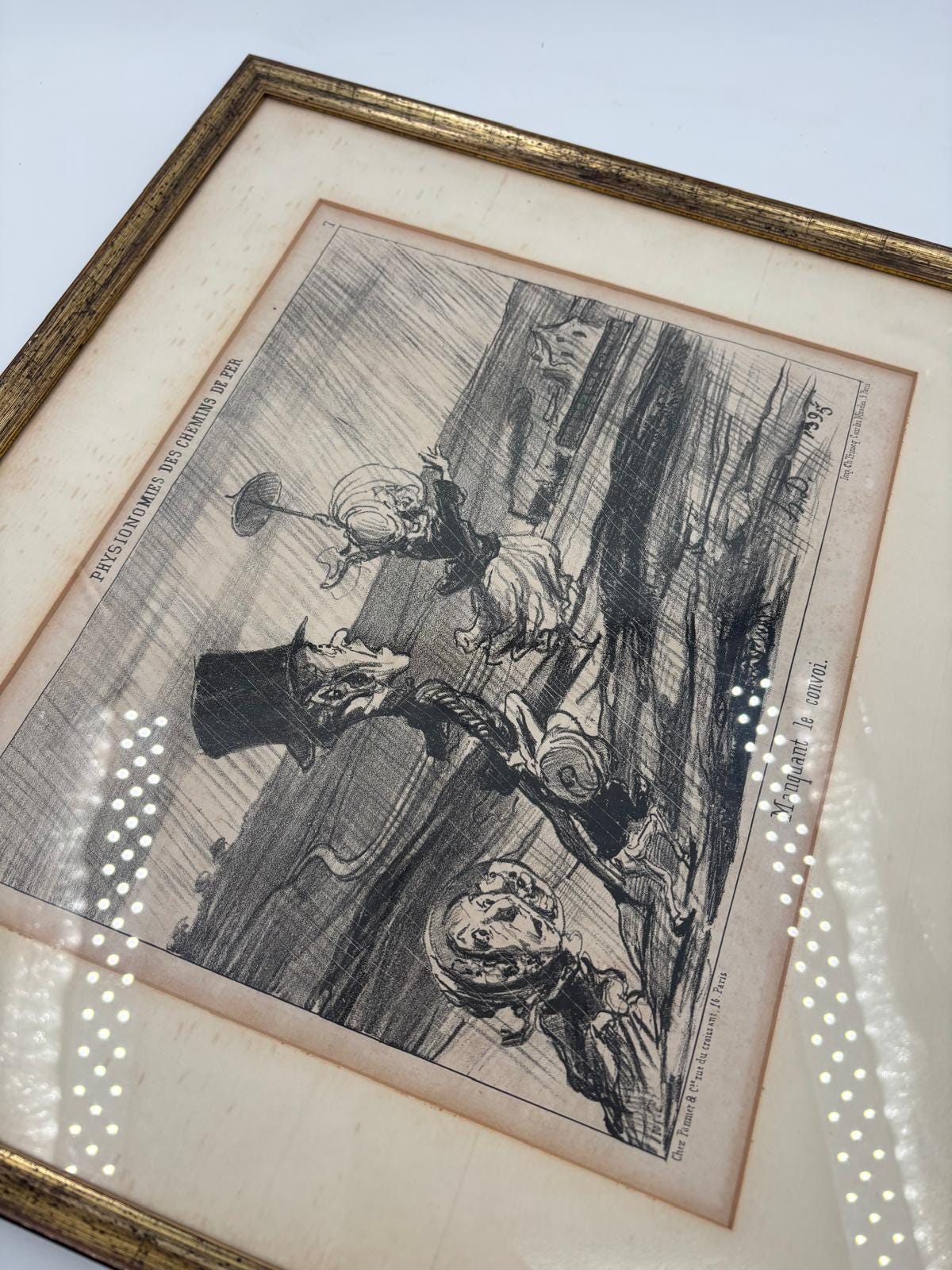 Vintage Wanddekoration Lithographie Regnault en panne von Honoré Daumier