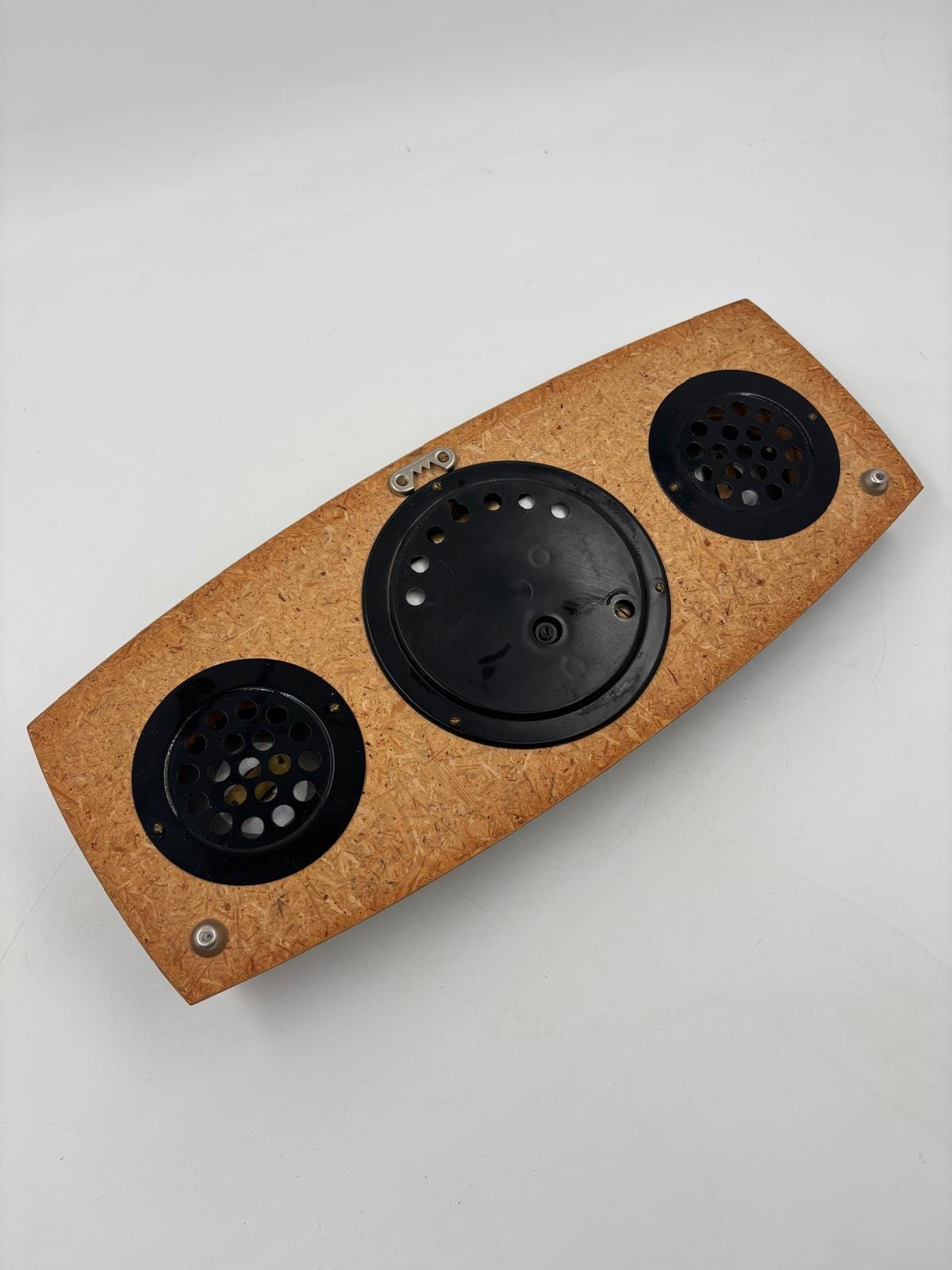 Vintage Wetterstation Barometer waagerecht Holz Messing funktionstüchtig