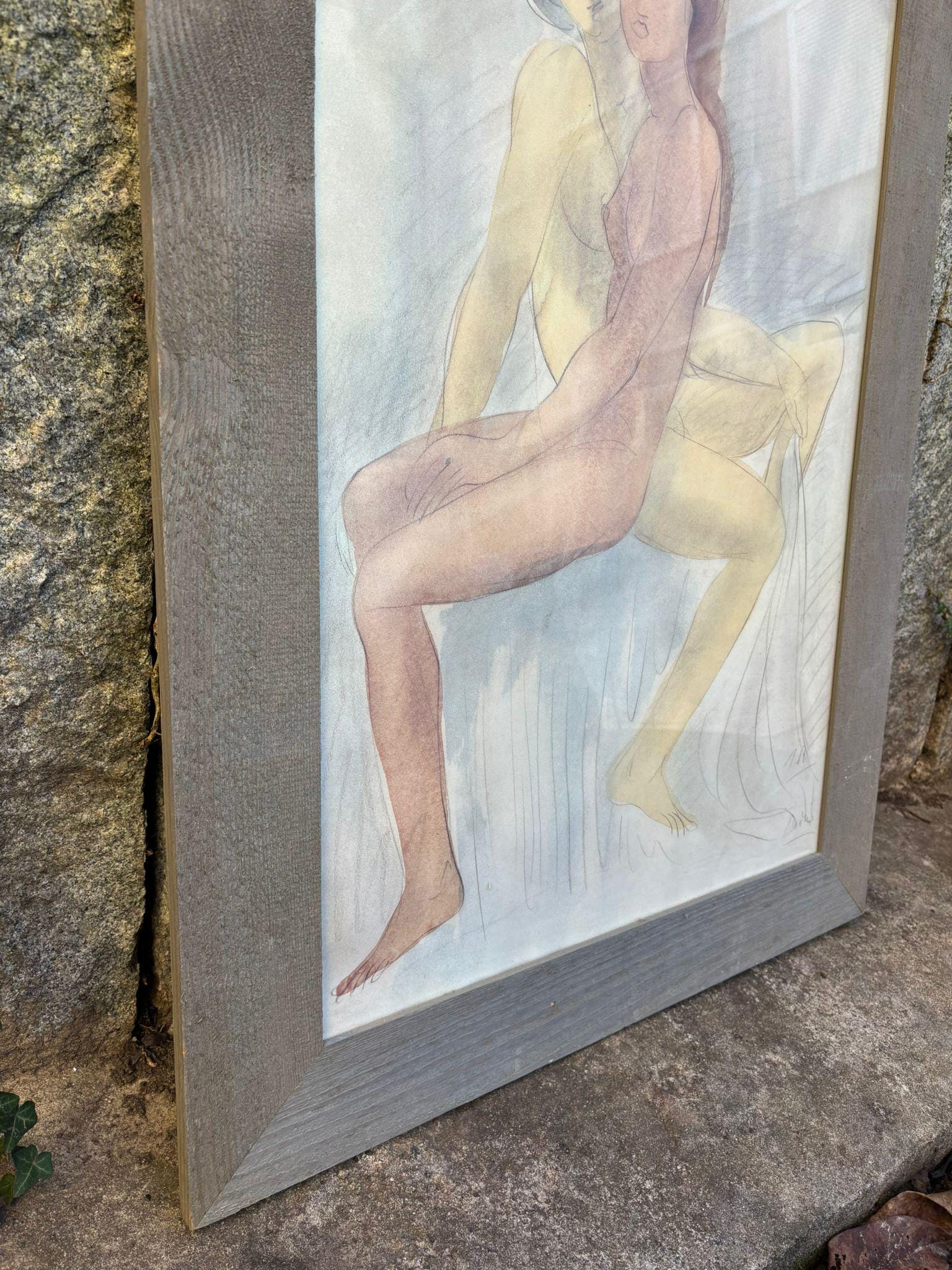 Vintage Wanddekoration Zwei weibliche Akte von Auguste Rodin