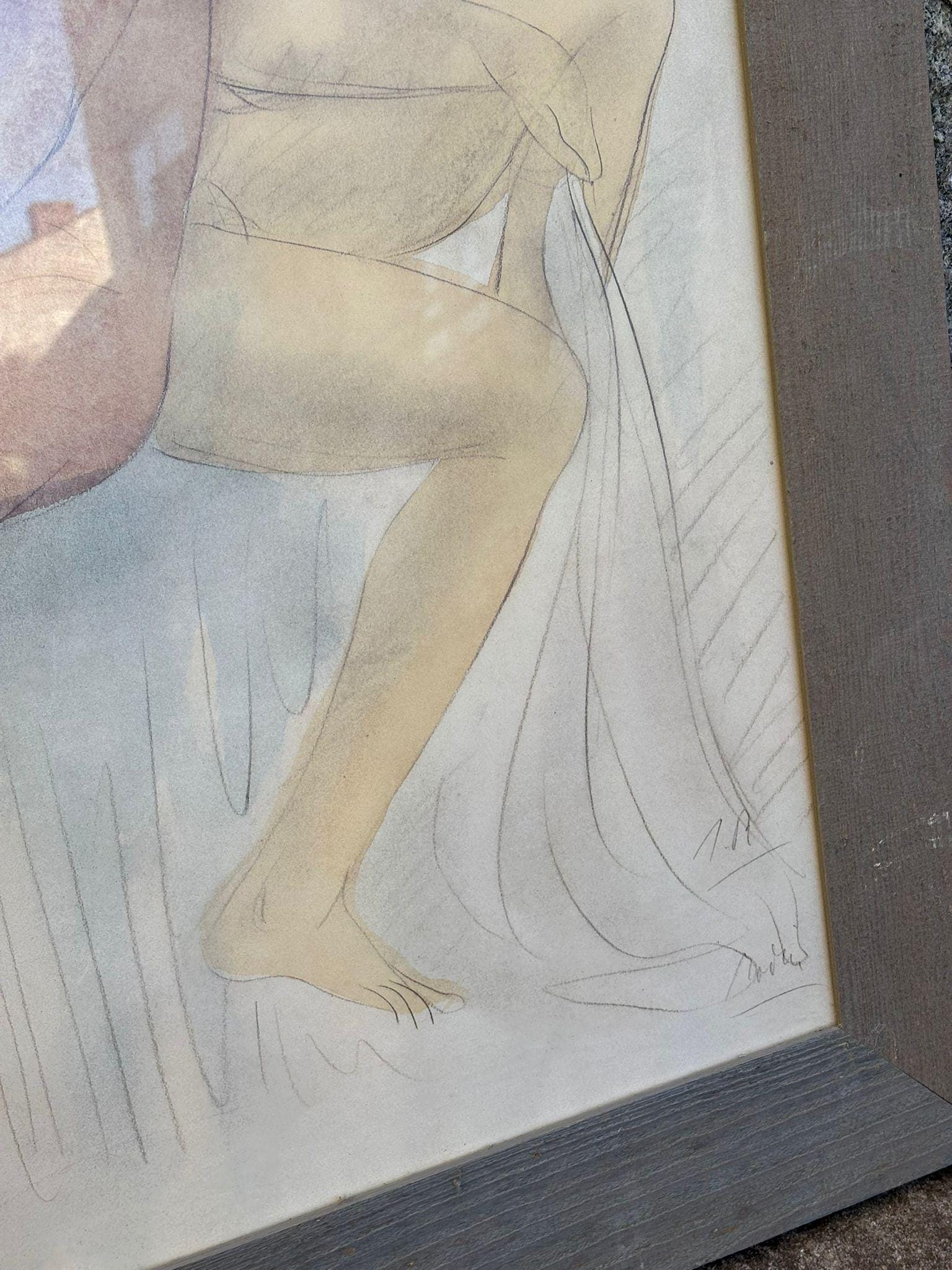 Vintage Wanddekoration Zwei weibliche Akte von Auguste Rodin