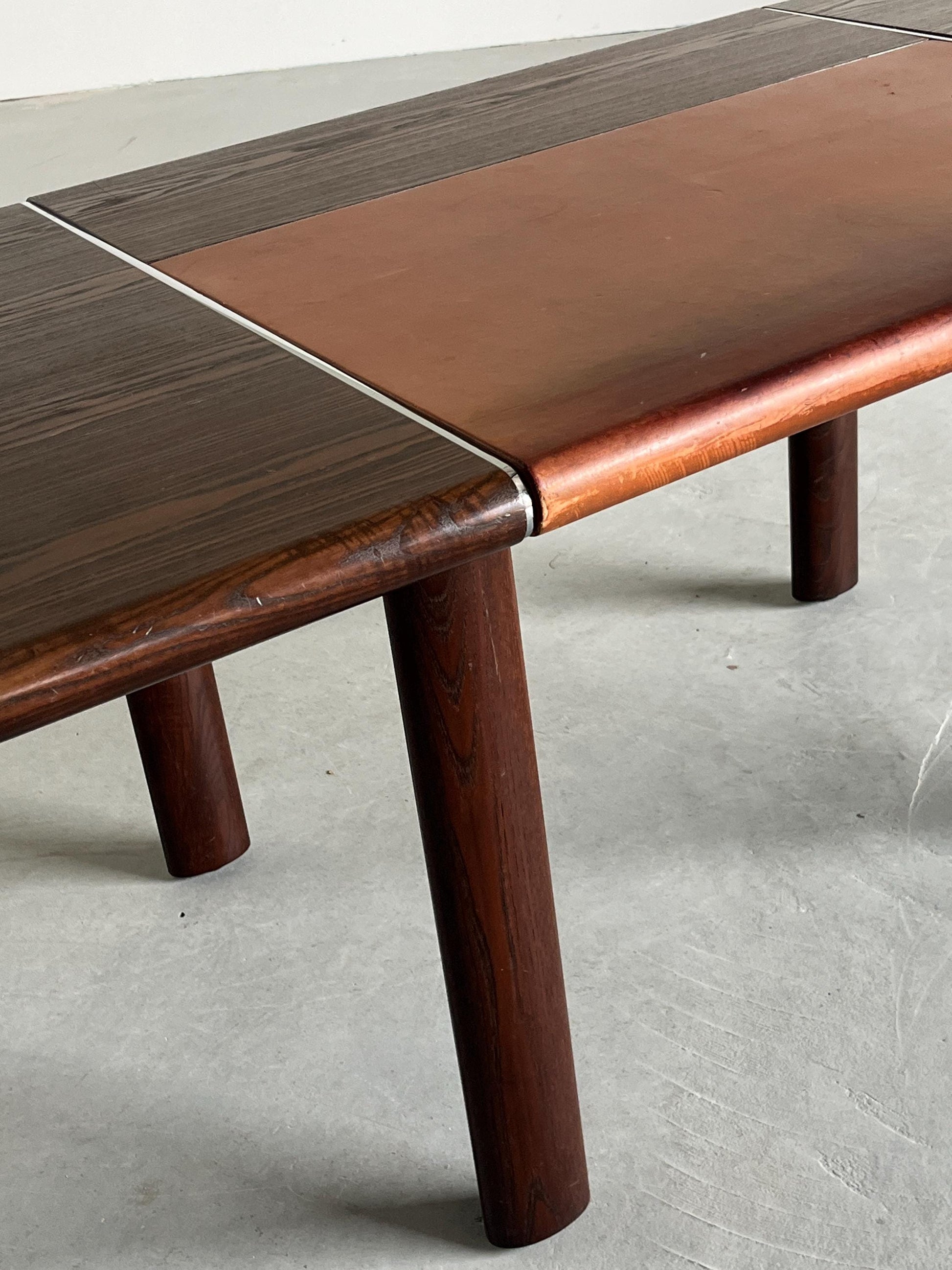 Vintage Bürotisch aus Palisander und Leder von 1970er Jahre