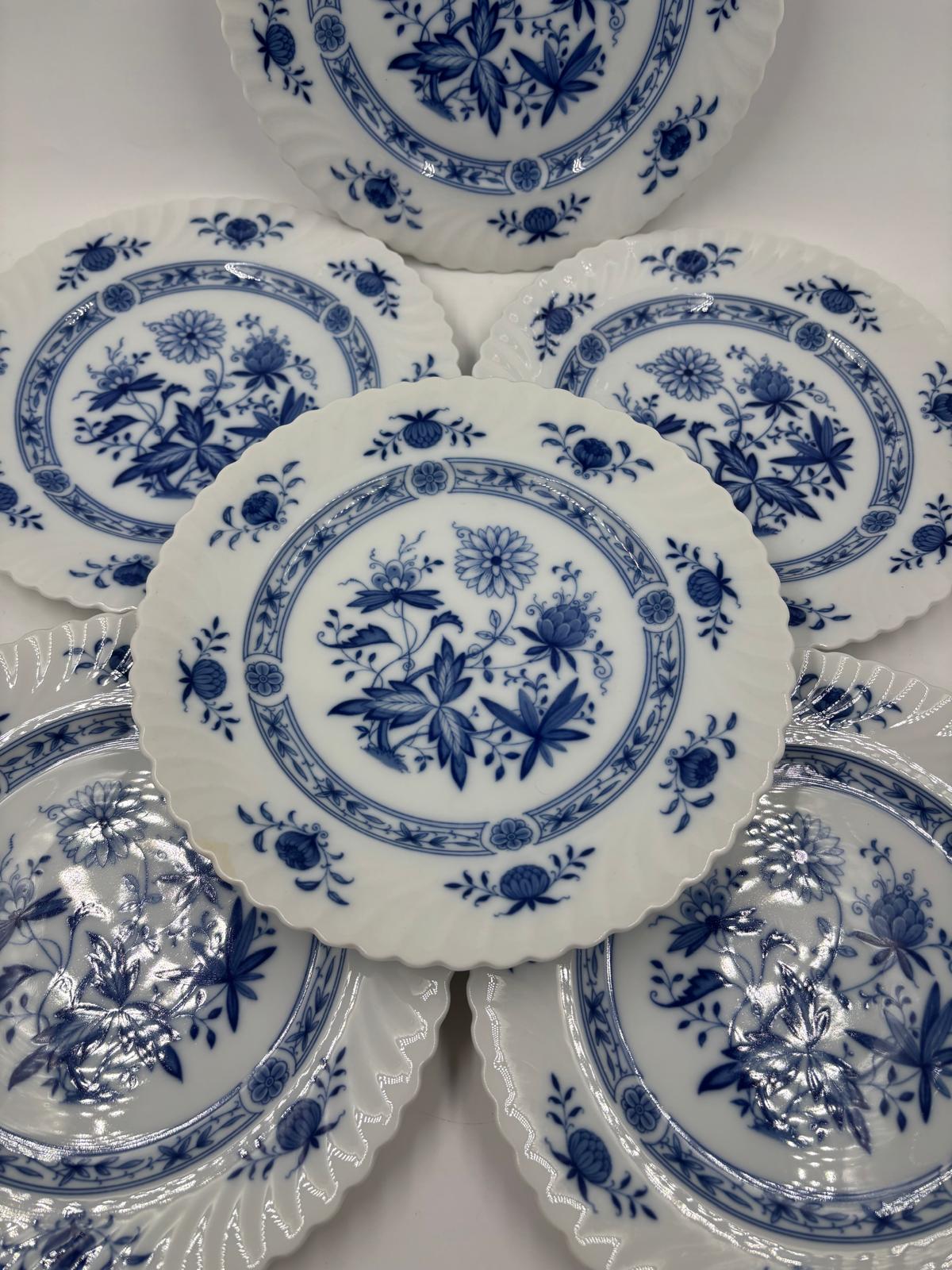 Vintage Kuchenteller Set von 6 von Kaiser Dresden Zwiebelmuster blau-weiß