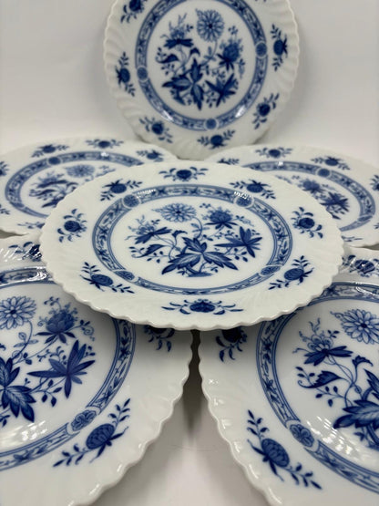 Vintage Kuchenteller Set von 6 von Kaiser Dresden Zwiebelmuster blau-weiß