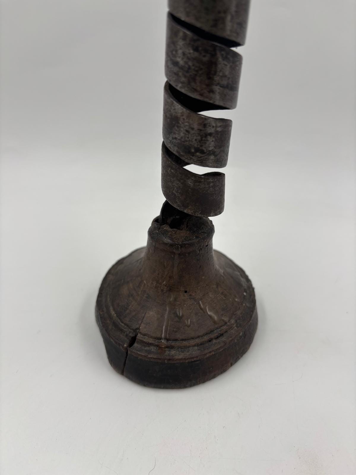 Vintage Kerzenhalter Rat de Cave von Bouillot aus Eisen und Holz