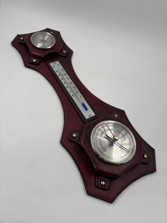 Vintage Wetterstation Barometer von gotischer Look auf Kunstleder