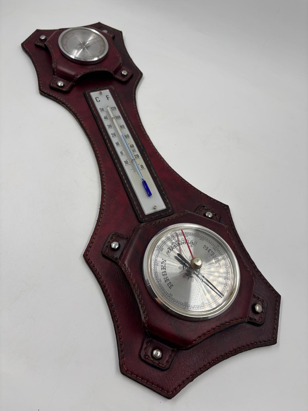 Vintage Wetterstation Barometer von gotischer Look auf Kunstleder