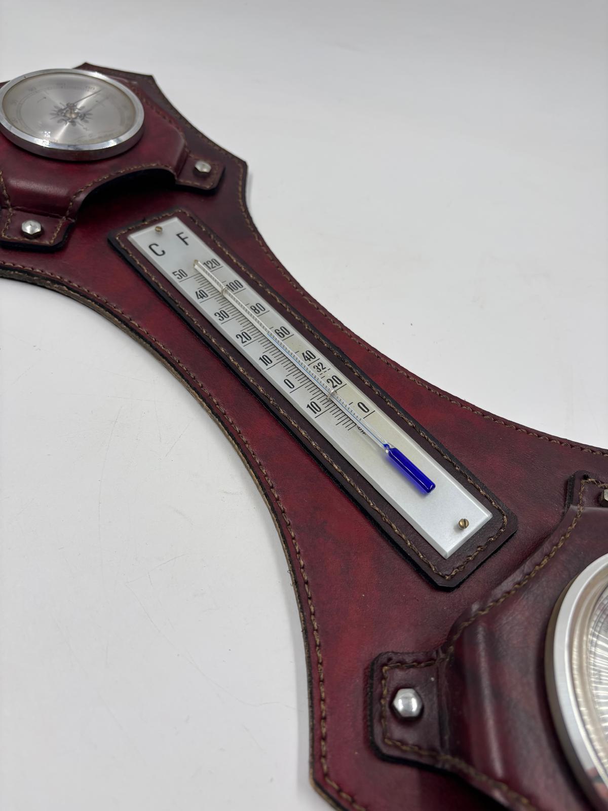 Vintage Wetterstation Barometer von gotischer Look auf Kunstleder