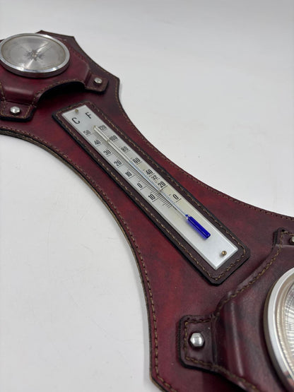 Vintage Wetterstation Barometer von gotischer Look auf Kunstleder