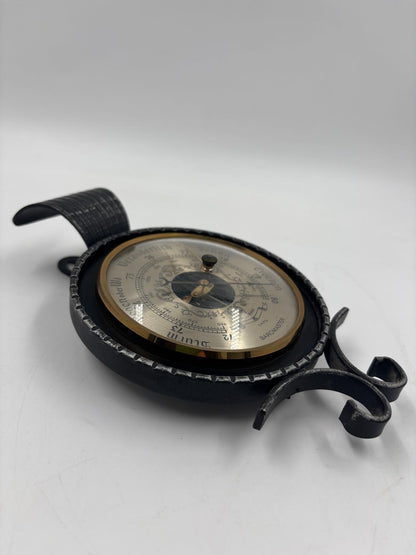 Vintage Wandbarometer Baromaster von Baromaster mit Schmiedeeisen-Halterung