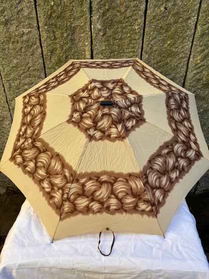 Vintage Taschenschirm Mini Boy von Knirps creme braun Damen gut erhalten