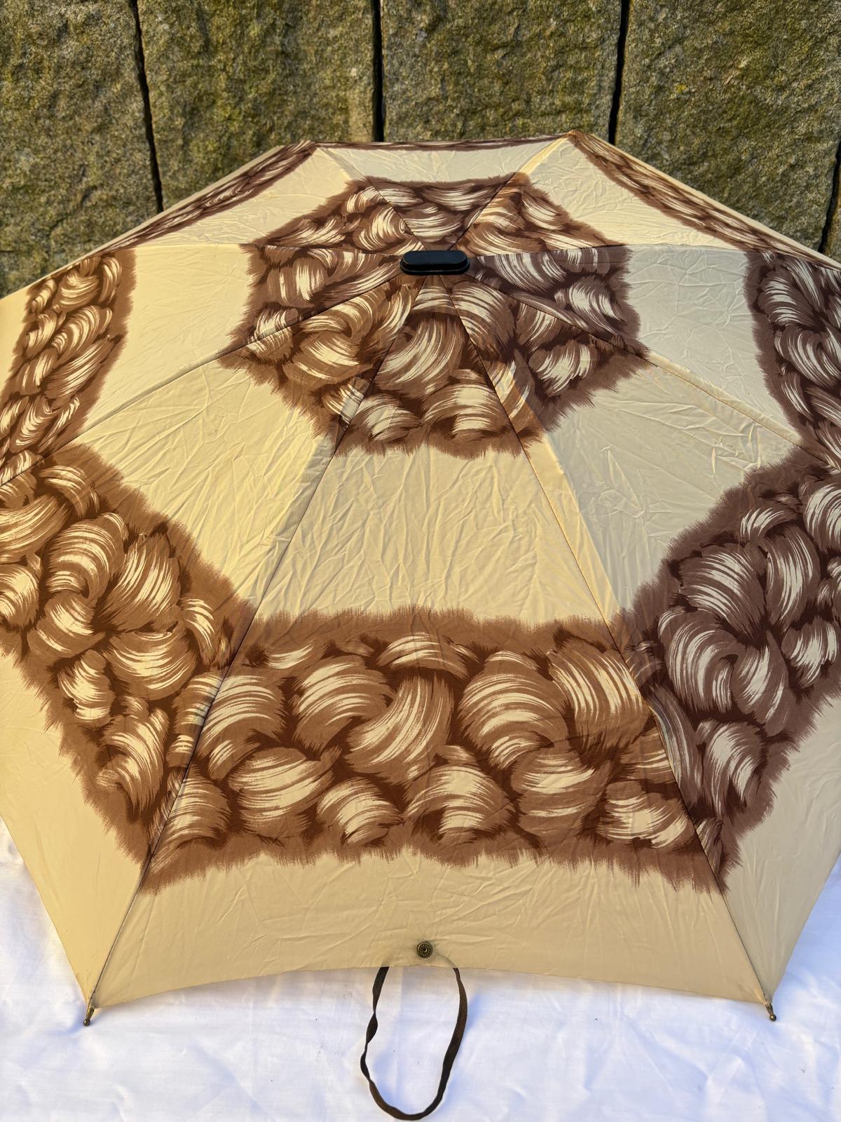 Vintage Taschenschirm Mini Boy von Knirps creme braun Damen gut erhalten