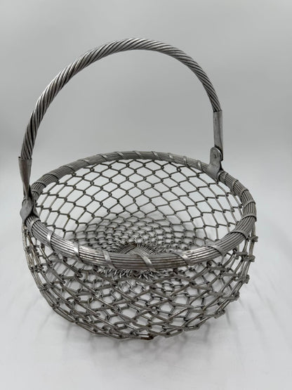 Vintage Wanddekoration Metallkorb Aluminium von Handemacht