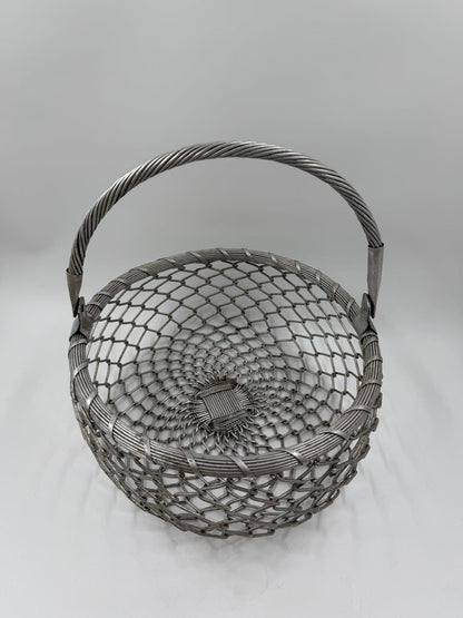 Vintage Wanddekoration Metallkorb Aluminium von Handemacht