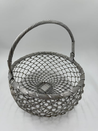 Vintage Wanddekoration Metallkorb Aluminium von Handemacht