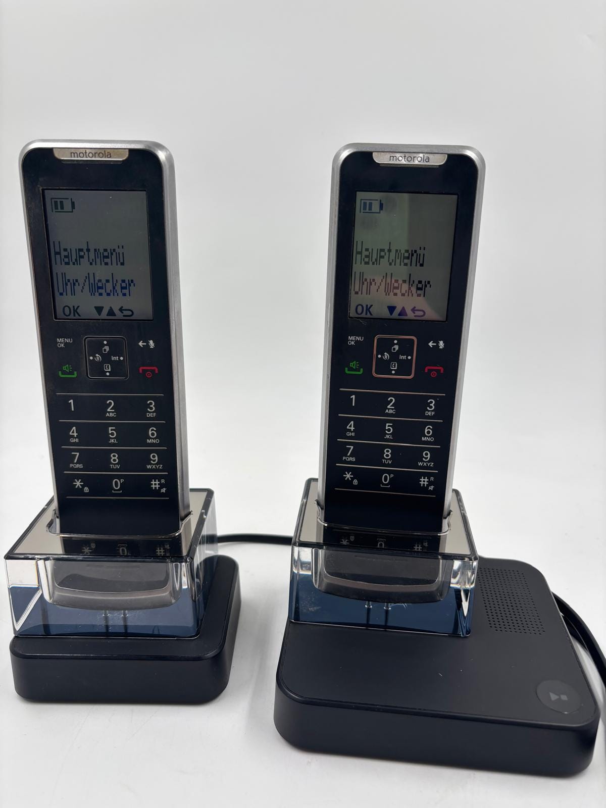 Vintage Schnurlostelefon IT.6.2TX von Motorola mit Anrufbeantworter und 2 Mobilteilen