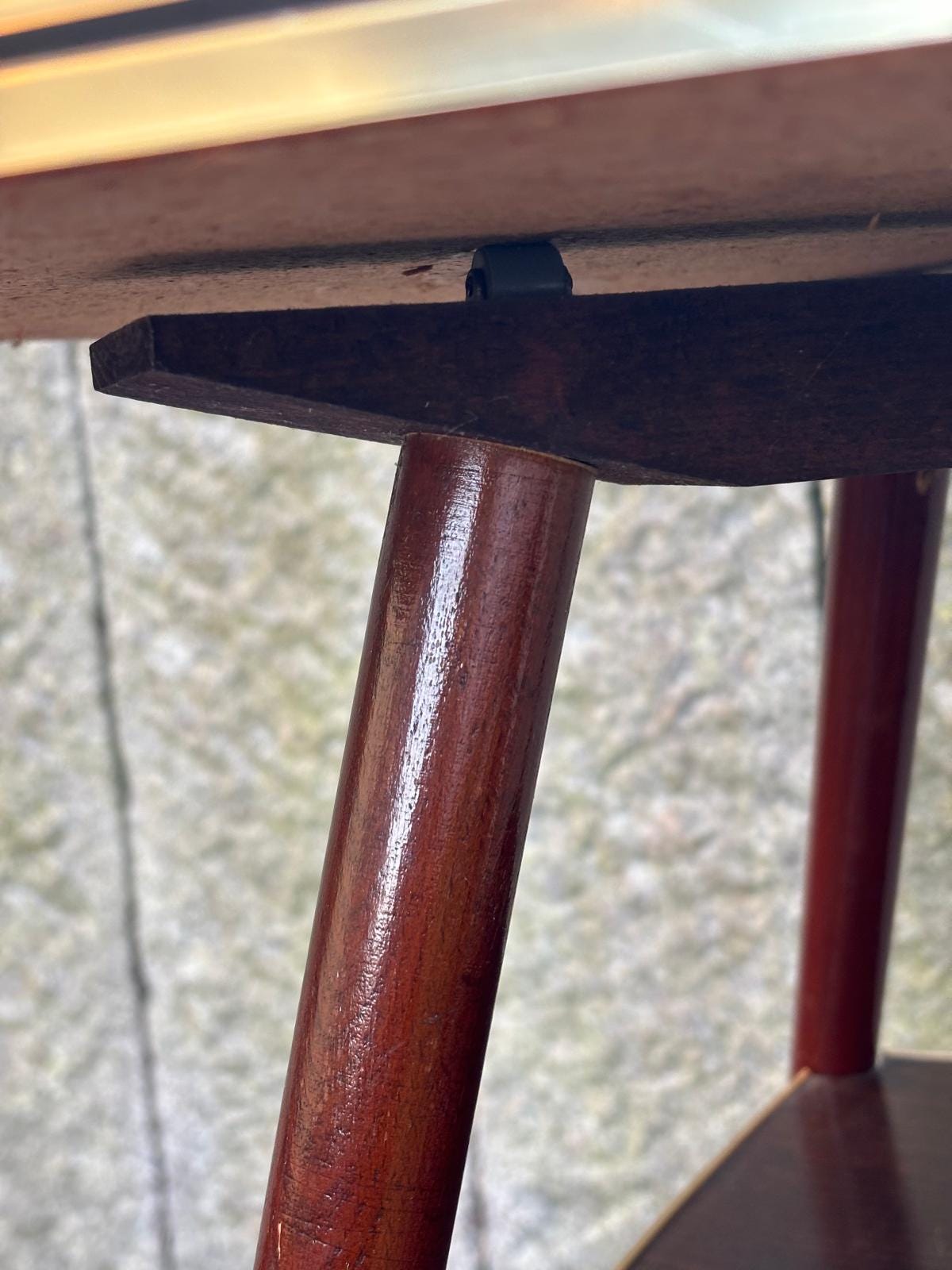 Vintage Beistelltisch Nierentisch drehbare Platte weiß Marmor-Optik von unbekannt