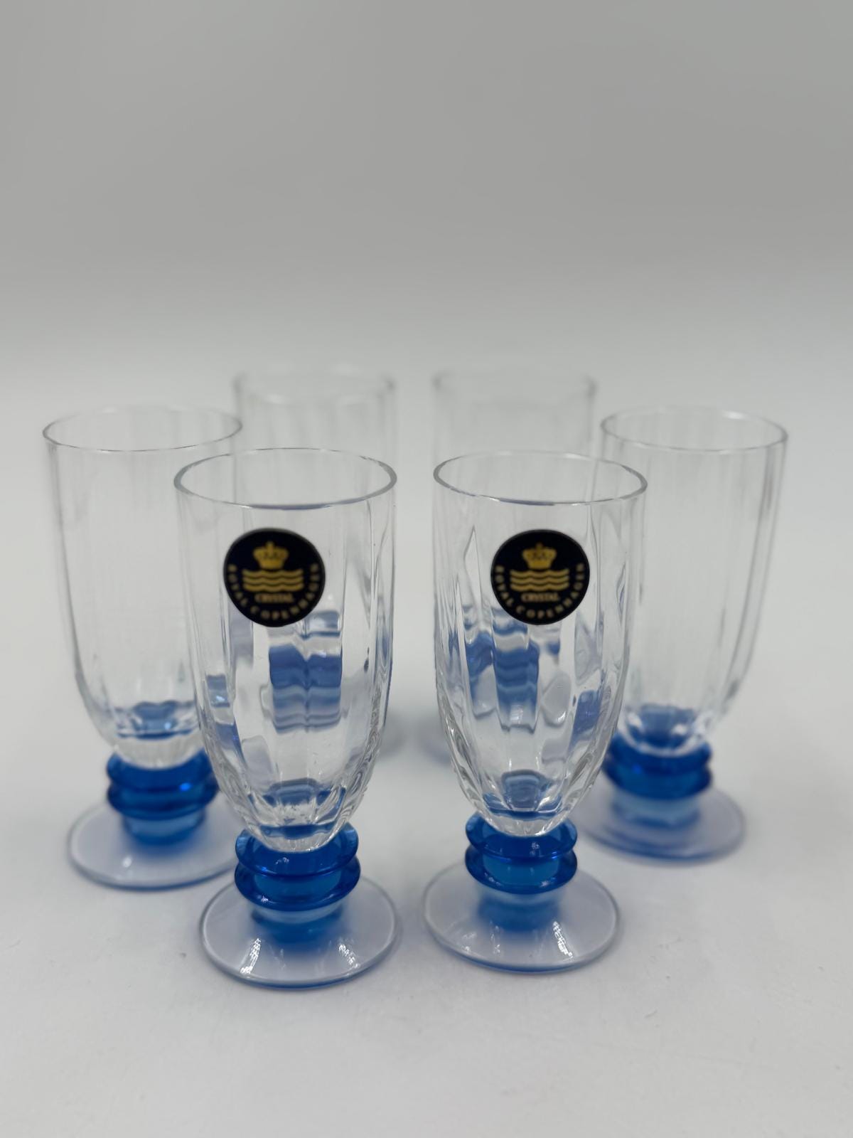 Vintage Glas von Anja Kjær für Holmegaard und Royal Copenhagen Set von 6