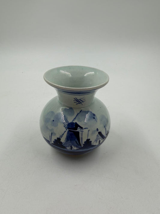 Vintage Vase Delft Blau Windmühle