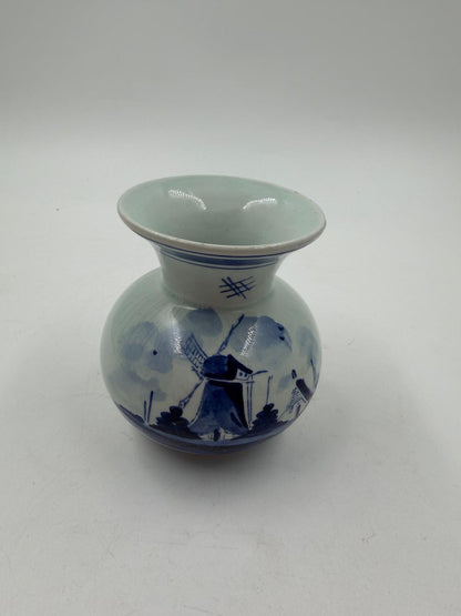 Vintage Vase Delft Blau Windmühle