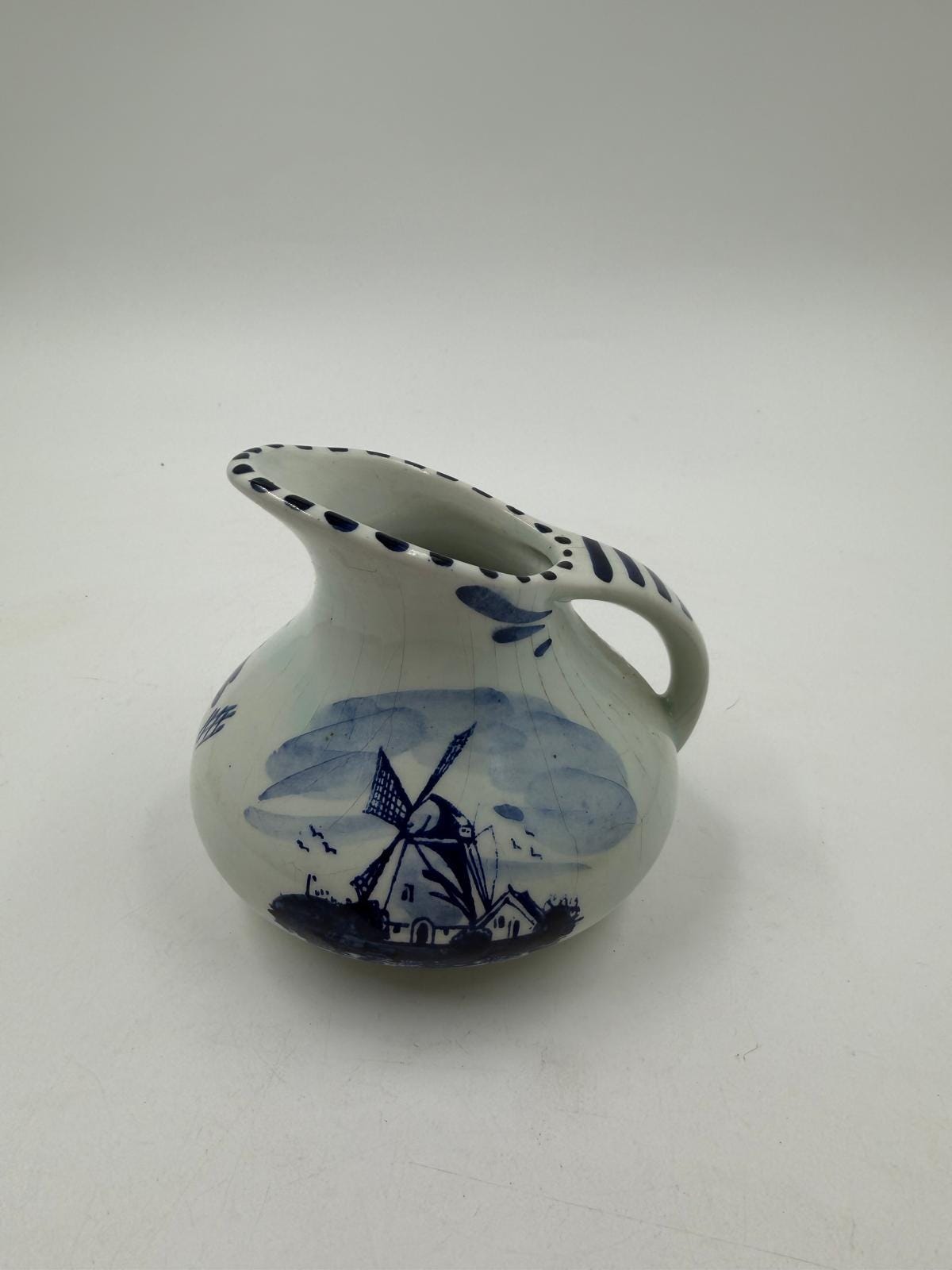 Vintage Krug Delft Blau mit Windmühle