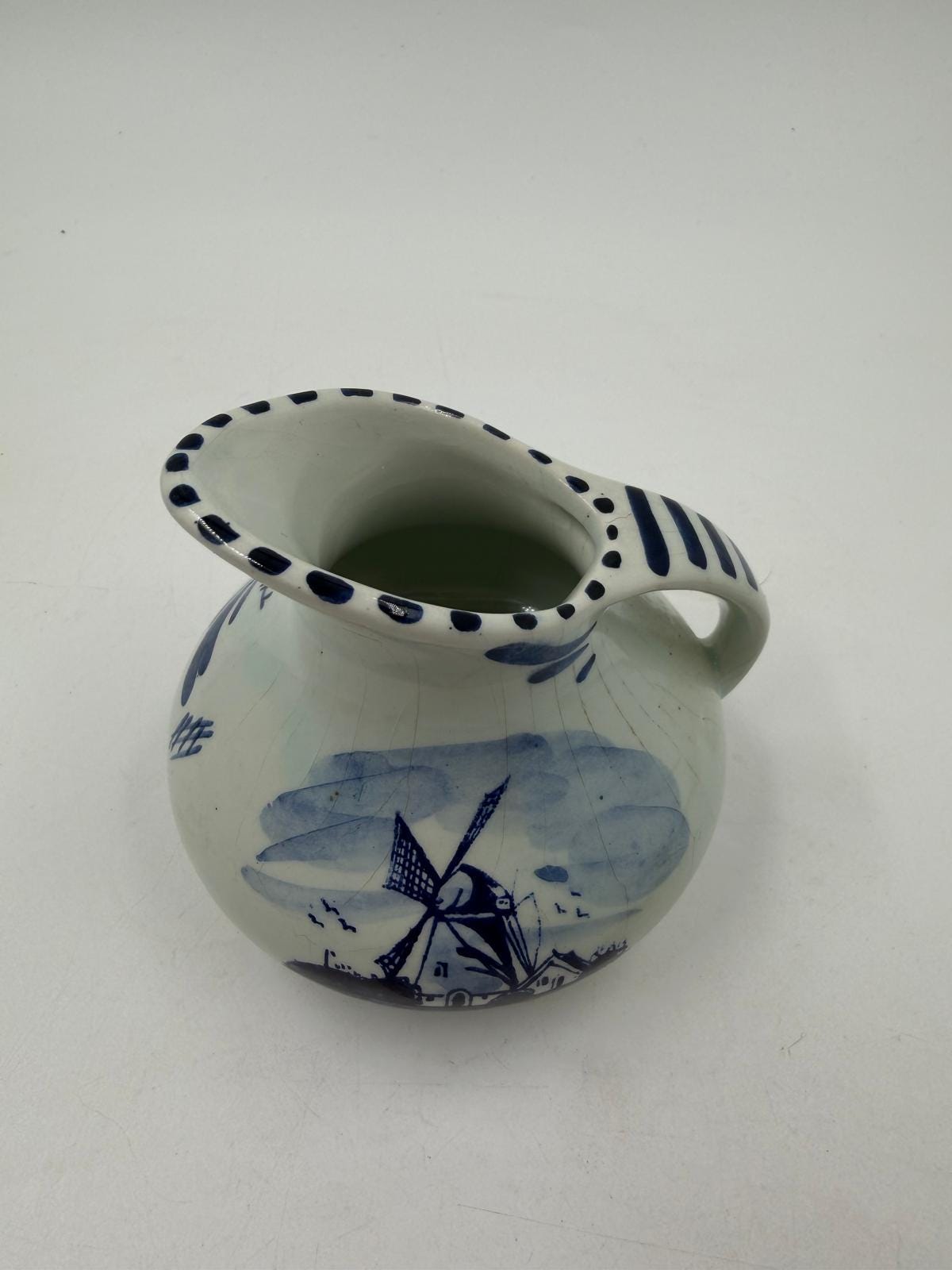 Vintage Krug Delft Blau mit Windmühle