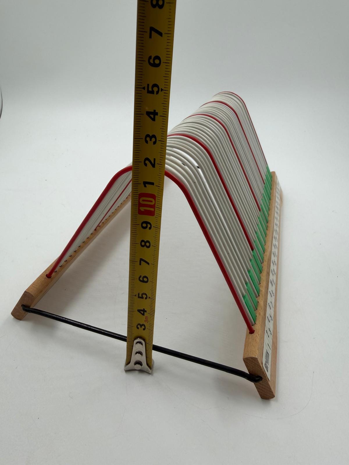 Vintage Schallplattenständer Griffix von DesOriginal aus Holz und Draht nummeriert 1–40 Retro