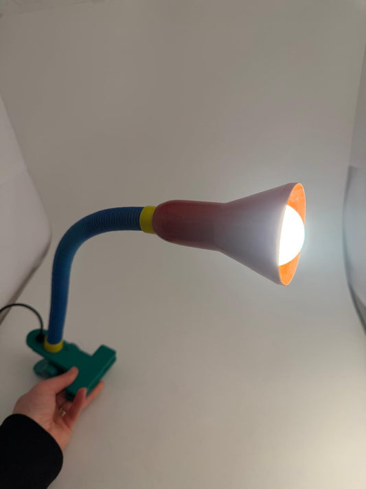 Vintage Klemmlampe bunt mit flexiblem Arm