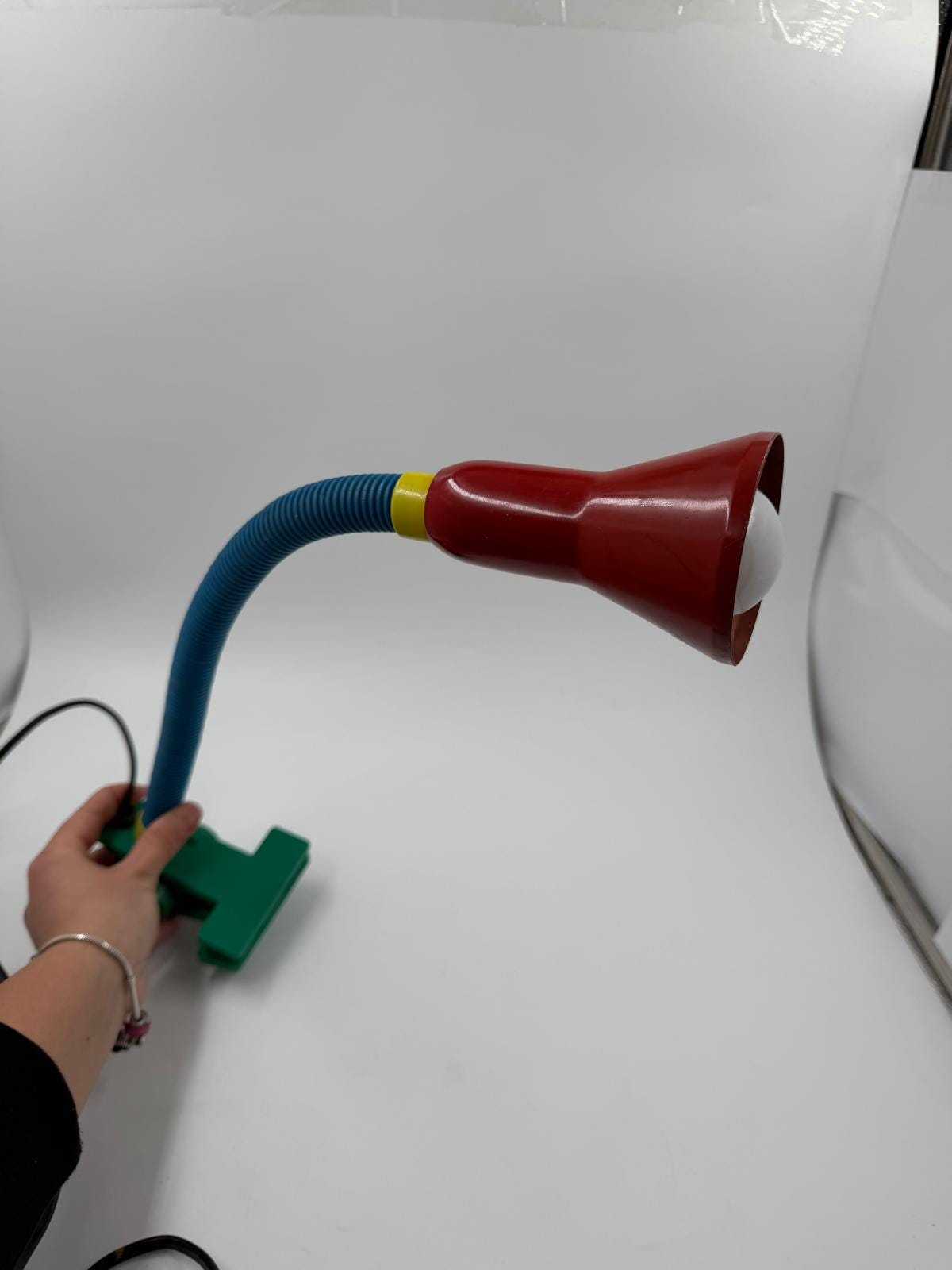 Vintage Klemmlampe bunt mit flexiblem Arm