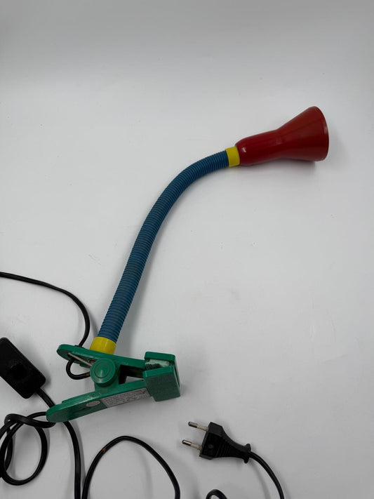 Vintage Klemmlampe bunt mit flexiblem Arm
