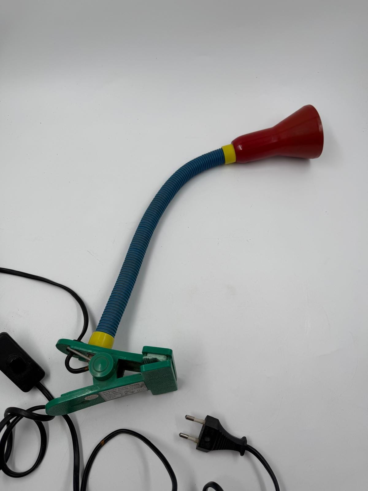 Vintage Klemmlampe bunt mit flexiblem Arm